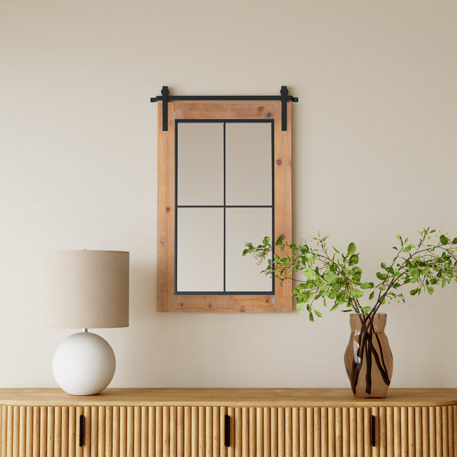Enora Accent Mirror, Rustic Brown, 37" x 22"