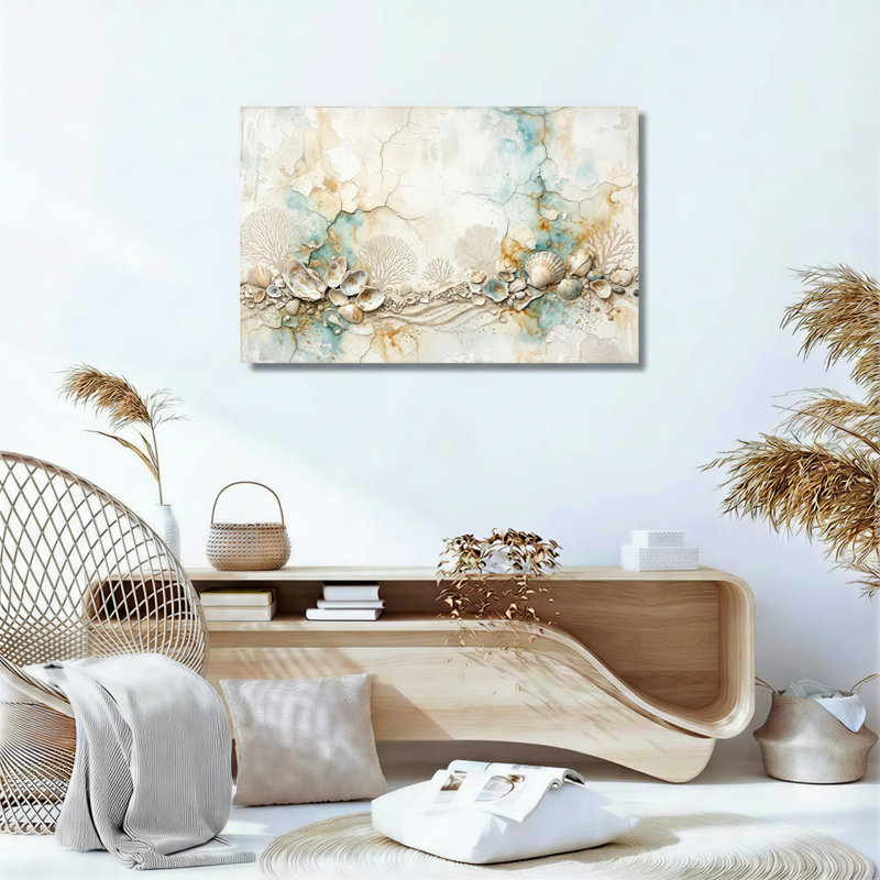 Ensemble de 1 tableau sur toile Coquillage et corail, 20"H x 30"W, Wrapped Canvas