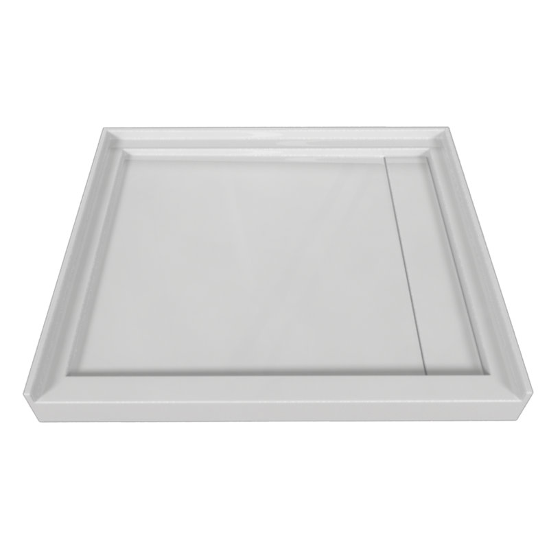 Signature 48'' W 42'' D Rectangular Single Shower Base, White, Right
