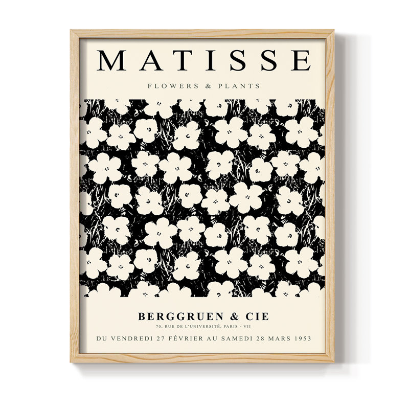 Matisse CCV, reproduction d'art encadrée, bois massif, H 15 po x l 12 po, Naturel
