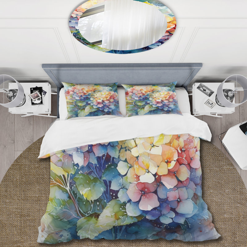 Ensemble de housse de couette en microfibre / polyester bleu-vert, Housse de couette pour très grand lit et 2 très