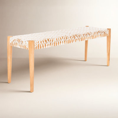 Kazbah 47" Genuine Leather Entryway Bench