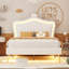 Lit princesse rembourré moderne Eleni avec tête de lit couronne et lumières DEL-883118020-883118022