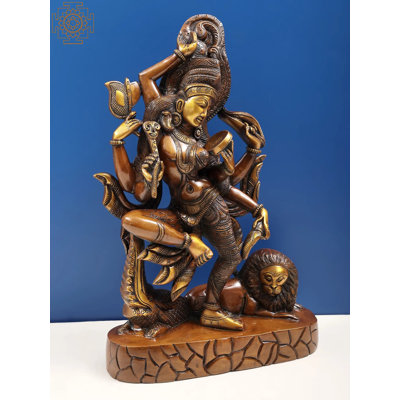 16" Dancing Ardhanarishvara Brass Sculpture - Handcrafted Shiva Parvati Unity Statue Indian Religious Home Decor Art