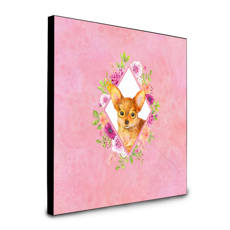 Panneau mural Dollman Flowers, Rose, Terrier jouet