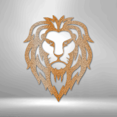 Lion Head Steel Sign Laser Cut Powder Coated Home & Office Metal Wall Decor Multiple Sizes & Colors