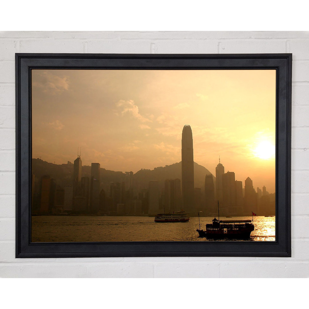 Hongkong Nebliger Morgen Sonnenaufgang - Druck