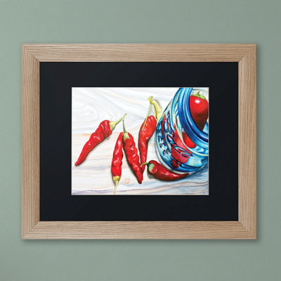 Ball Jar Peppers Giclée Framed Painting Print