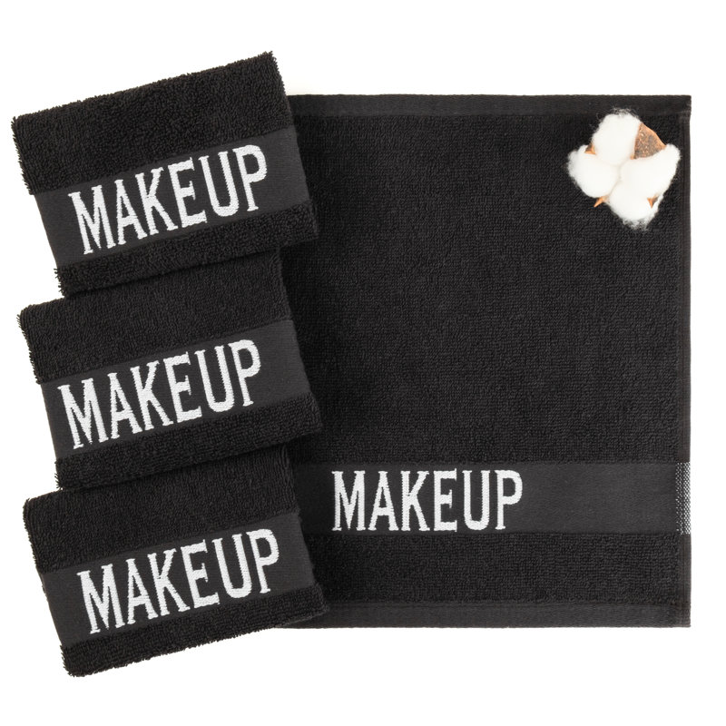 100% Cotton Makeup Remover Face Cloth, 4 Packed Makeup Towels 12x12 inches Towels