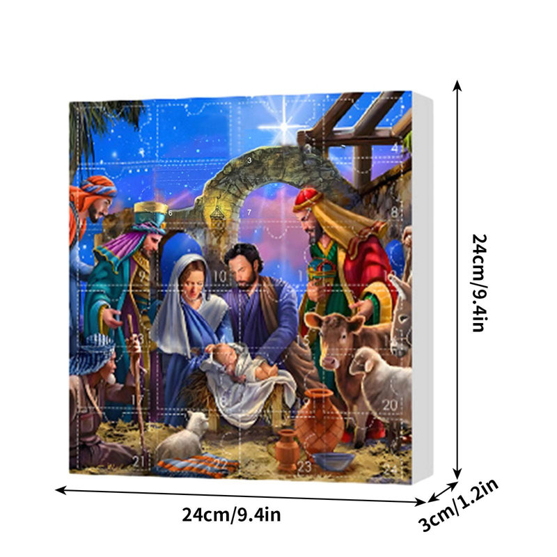 Calendrier de l'Avent 24 jours, décorations pour crèche de Noël
