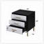 Glamour table de chevet noire 1 pièce avec 3 tiroirs, motif crocodile argenté et pieds à finition dorée pour un décor de chambre à coucher élégant