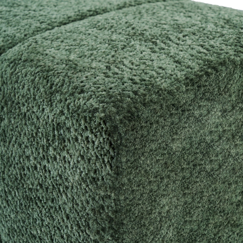 Banc de salle à manger rembourré Green Boucle, structure en caoutchouc et contreplaqué, banc décoratif moderne de L 61,02 po, capacité de 250 lb