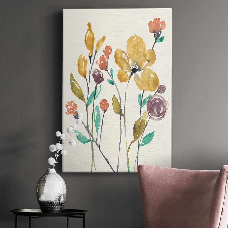 «Whimsy Flowers II», reproduction sur toile tendue, L 40 po x H 60 po