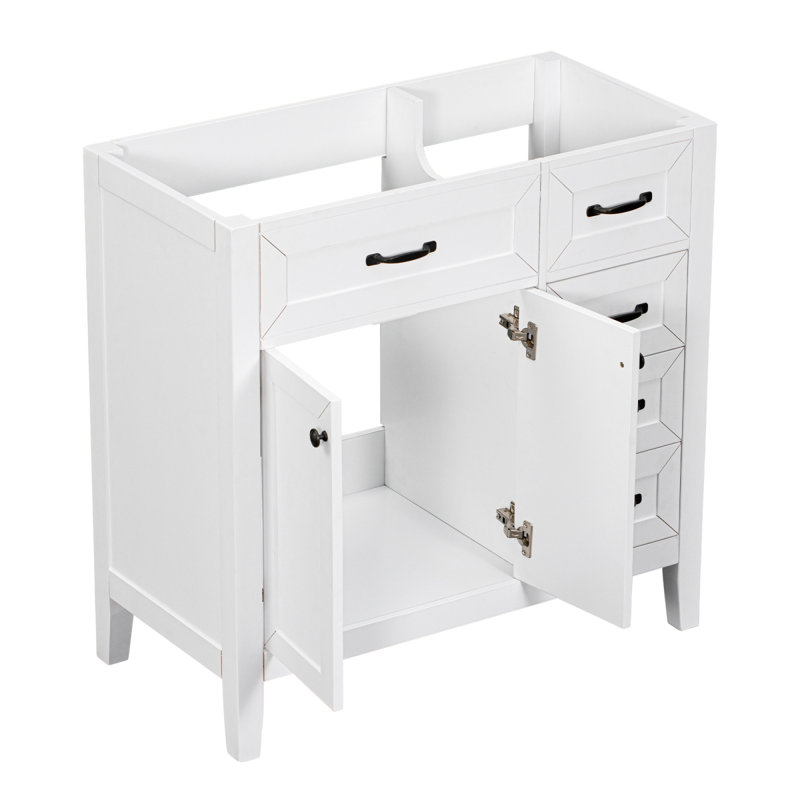 Meuble-lavabo pour salle de bain sans meuble-lavabo, Blanc/Noir