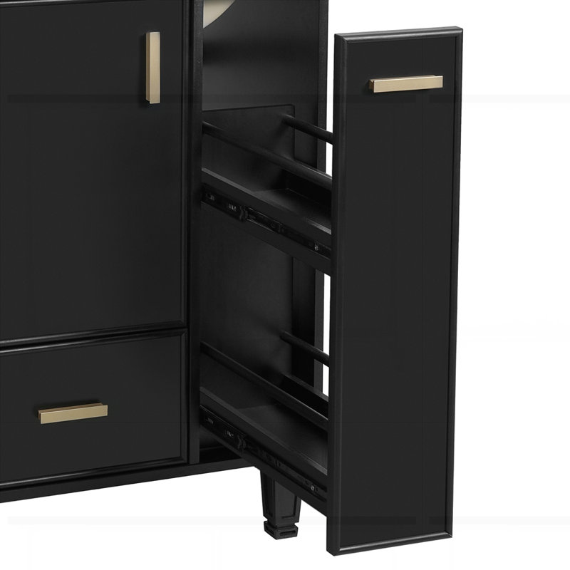 Meuble-lavabo 24 po avec lavabo, Noir