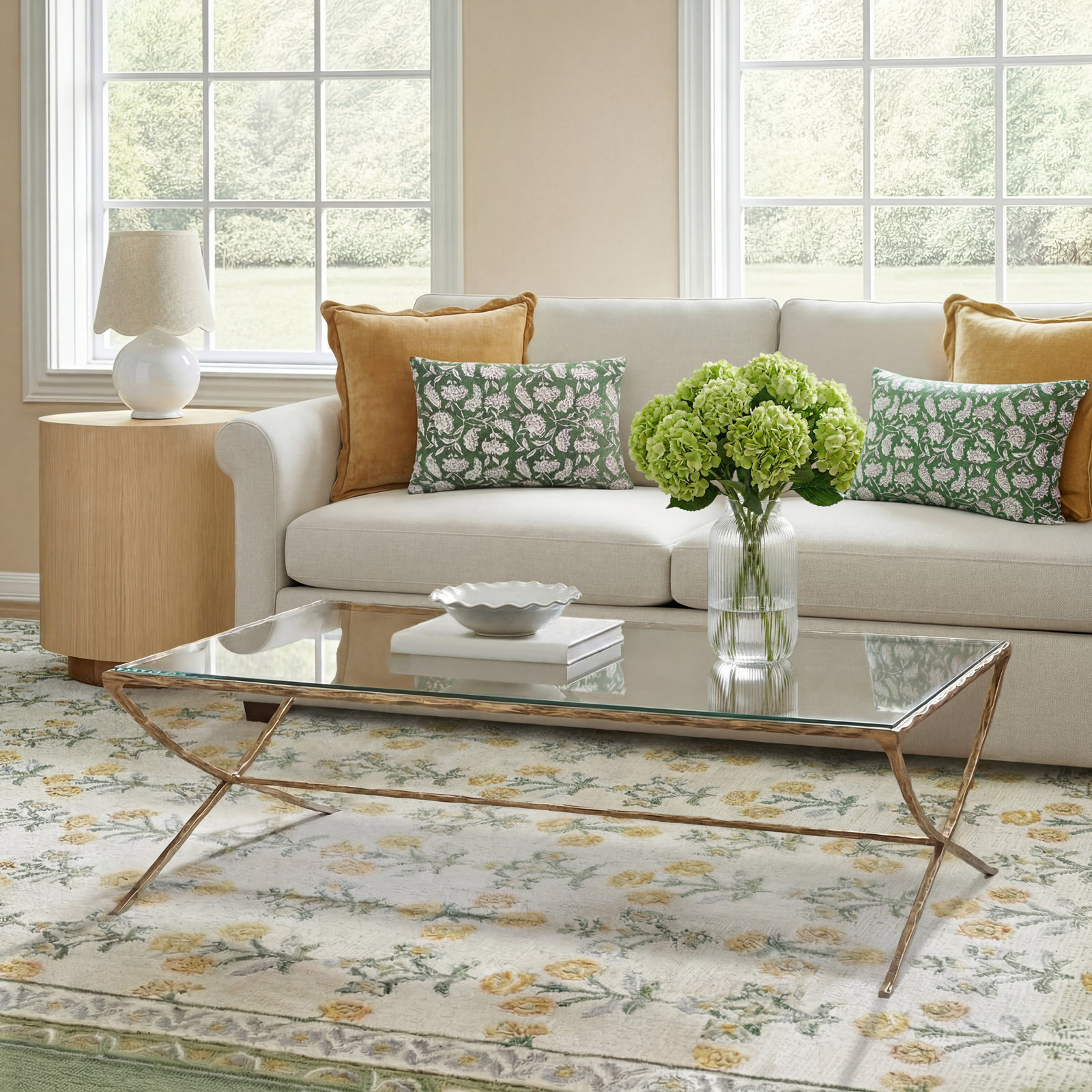 Evelynn Coffee Table, Brass