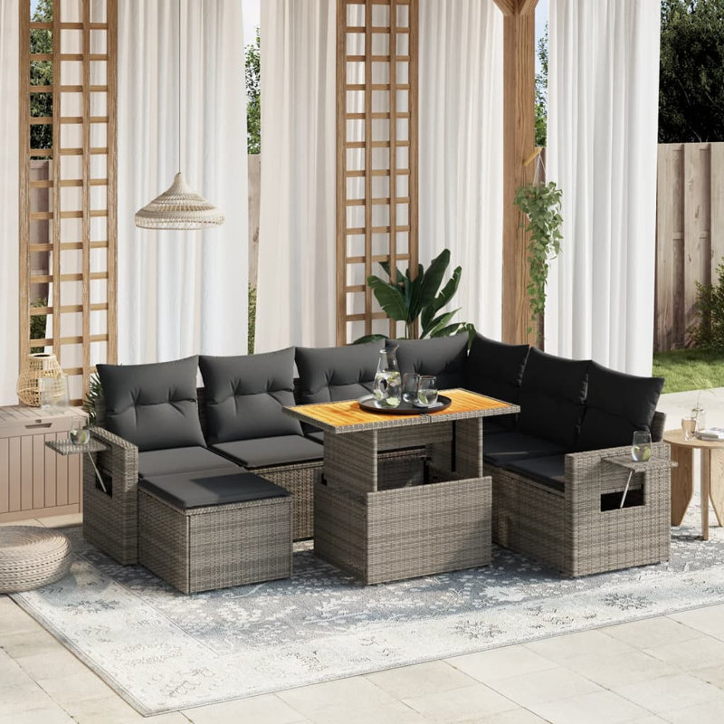 Ensemble de canapé de jardin Vidaxl gris