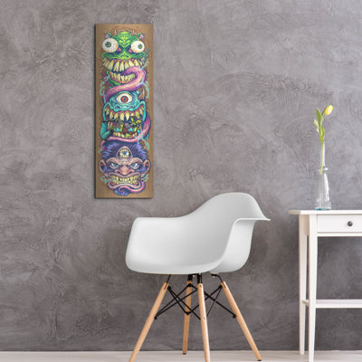 Trinx 'Monster Faces Skateboard' by Flyland Designs, Metal Wall Art
