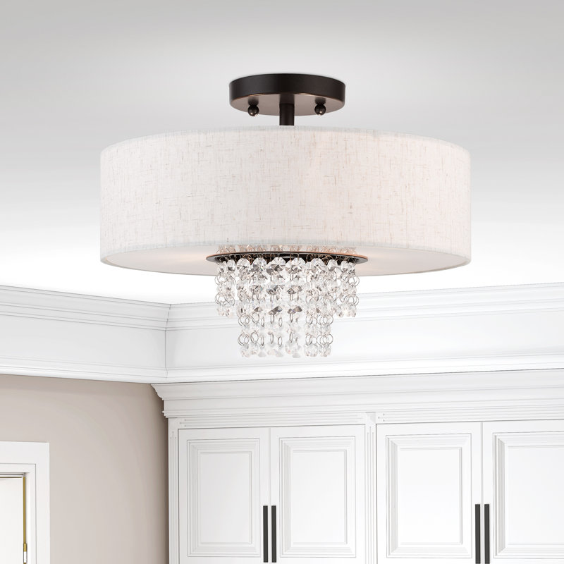 Claudelle Fabric Semi Flush Mount, 10.7" H x 15" W
