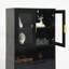 Grande bibliothèque de rangement en verre trempé avec tablettes réglables, armoire peinte en MDF à 4 portes pour le salon et la chambre à coucher-1455979585