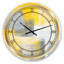 Horloge murale moderne grise et jaune bleu Ixx-50581925