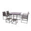 Ensemble de 9 chaises de patio d'extérieur avec plateau de table en osier gris et coussin gris foncé