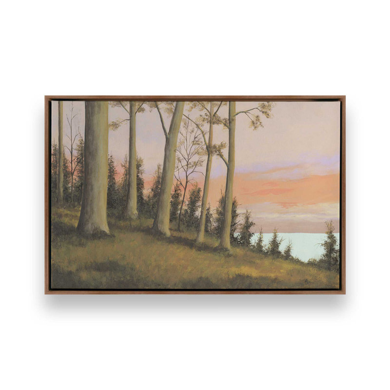Impression sur toile, "Télécommande Lakeshore II" par Michael Willett, Brun, «Floater», reproduction encadrée sans passe-par