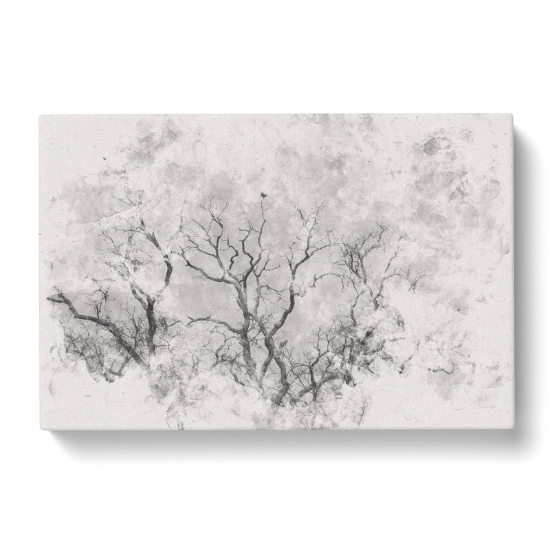 Bird In A Winter Tree - Wrapped Canvas Print, 40cm H x 60cm W x 3cm D