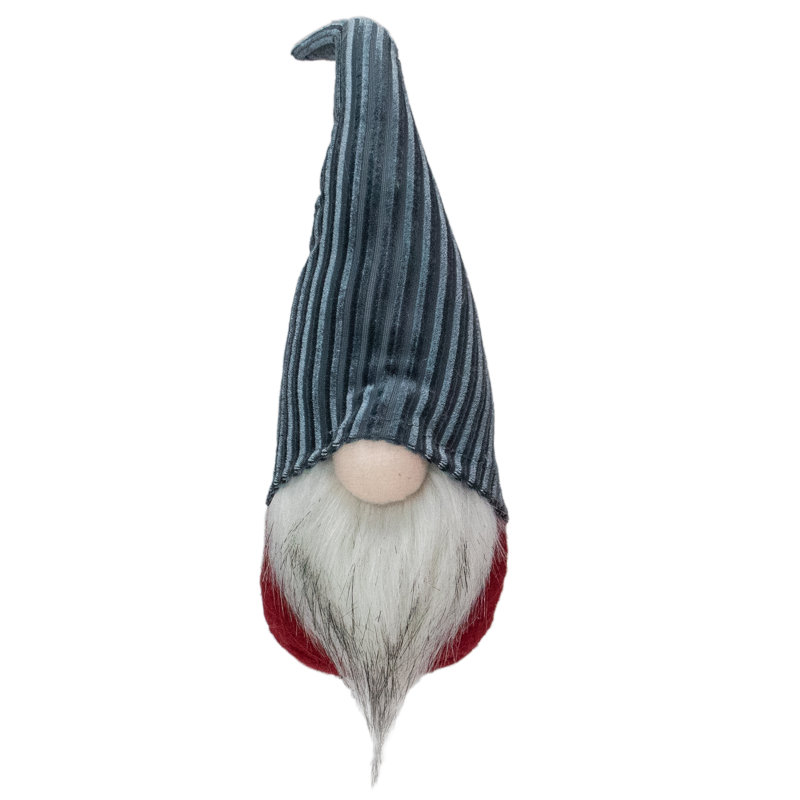 13.5" Grey And Red Christmas Table Top Gnome