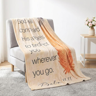 Christian Gifts for Women,Christian Blanket with Feathers,Religious Gifts for Women,Birthday,Christmas,Inspirational Gift for Friend,Sister,Soft Throw Blankets 80'' x 60''