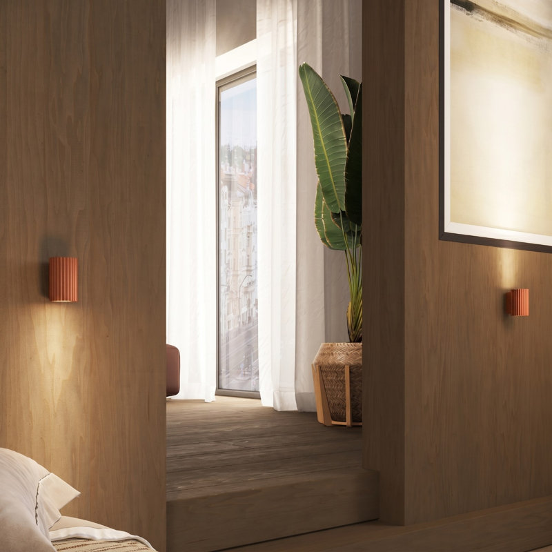 Karbon Aluminium Wall Sconce, Wall lamp KARBON 10 red ochre, Red Ochre, 1 Light