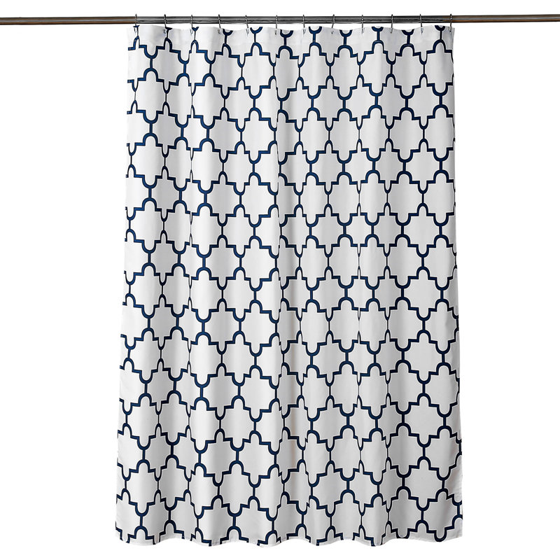 Bellagio Geometric Shower Curtain, Navy