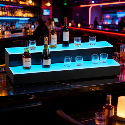 Two Layer LED Wine Rack, USB Powered Remote Control APP Controllable, Nine Colors Can Hold 10 Bottles