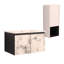Meuble-lavabo mural 30 po avec lavabo en céramique et armoire latérale et portes, armoire combinée