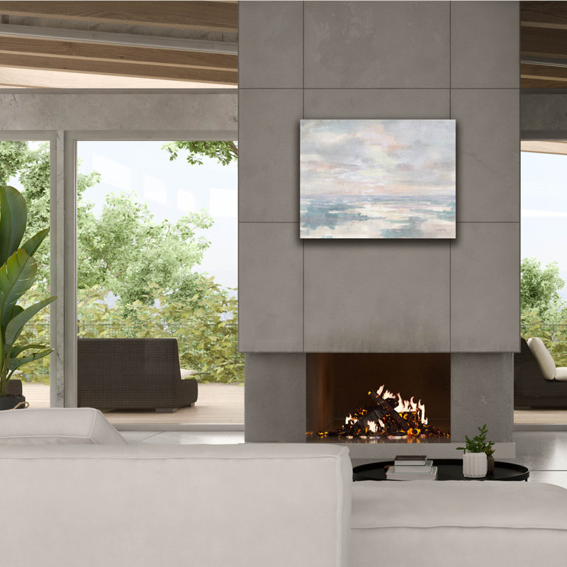 «Red Calm Waters» par Danhui Nai, reproduction d'art sur toile Red Barrel Studio®, H 26 po x l 34 po