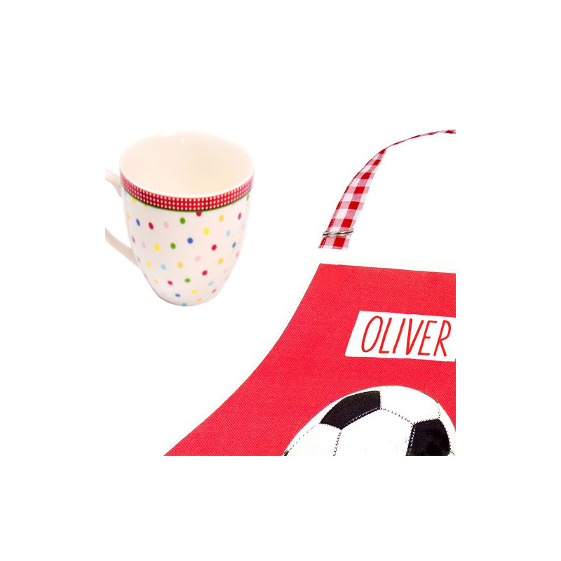 Football Childrens Apron, 2-5 Years, Red