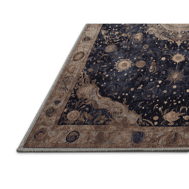 Tapis mauve lavable à la machine, Rond 5 pi
