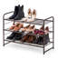 Étagère à chaussures 3 niveaux 9 paires en métal empilable, range-chaussures extensible réglable en hauteur-1406527449-1344242703