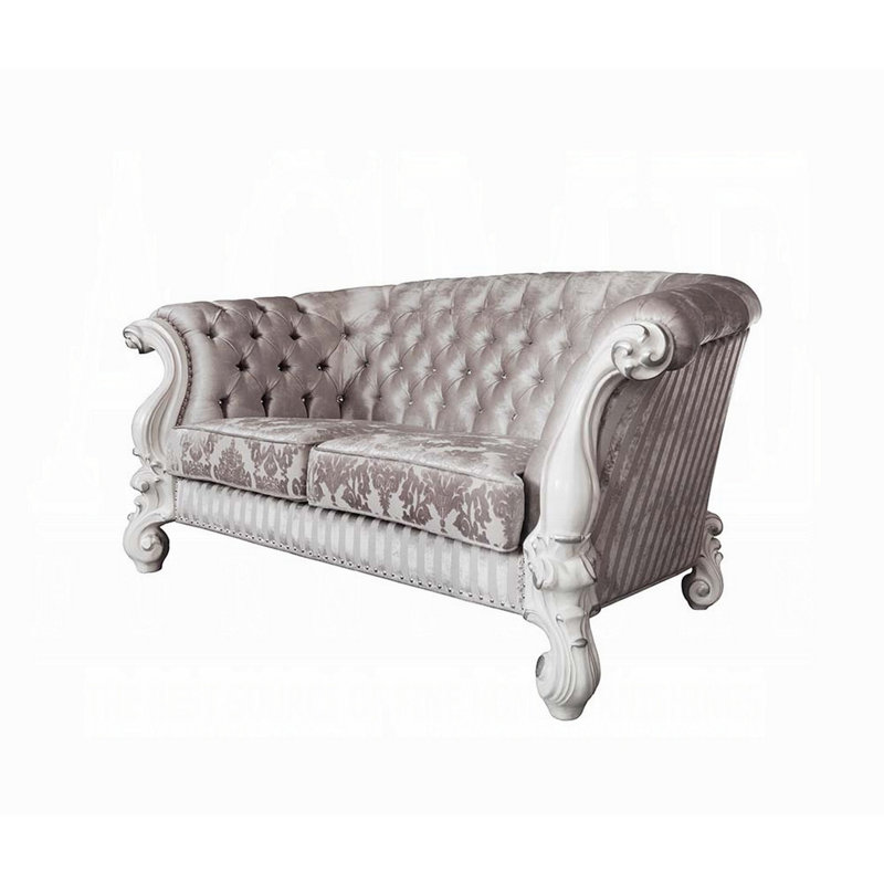 Kaarel 76" Upholstered Loveseat,Loveseat Sofa,Comfortable Sofa,Velvet Sofa,Accent Sofa, White, Ivory Fabric