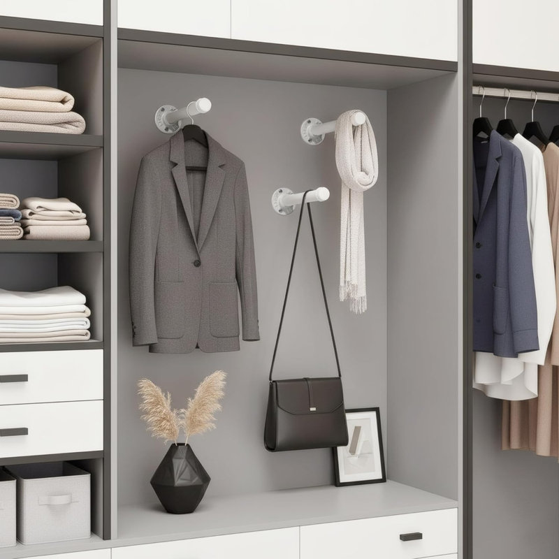 Heavy Duty Industrial Pipe Clothing Rack for Hanging Clothes