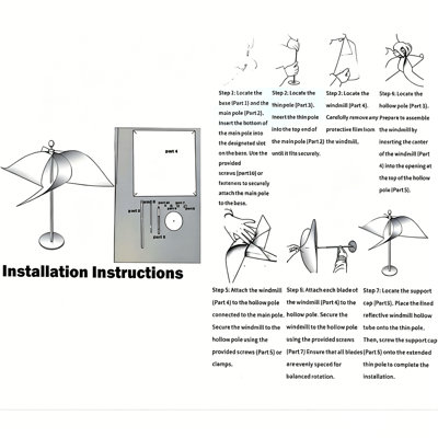 2 Pack Reflective Wind Powered Scare Devices, Upgraded Spinning Reflective Kites For Yard, Garden, Rooftop And Vegetable Gardens, All Birds Such As Woodpeckers And Pigeons Will Leave