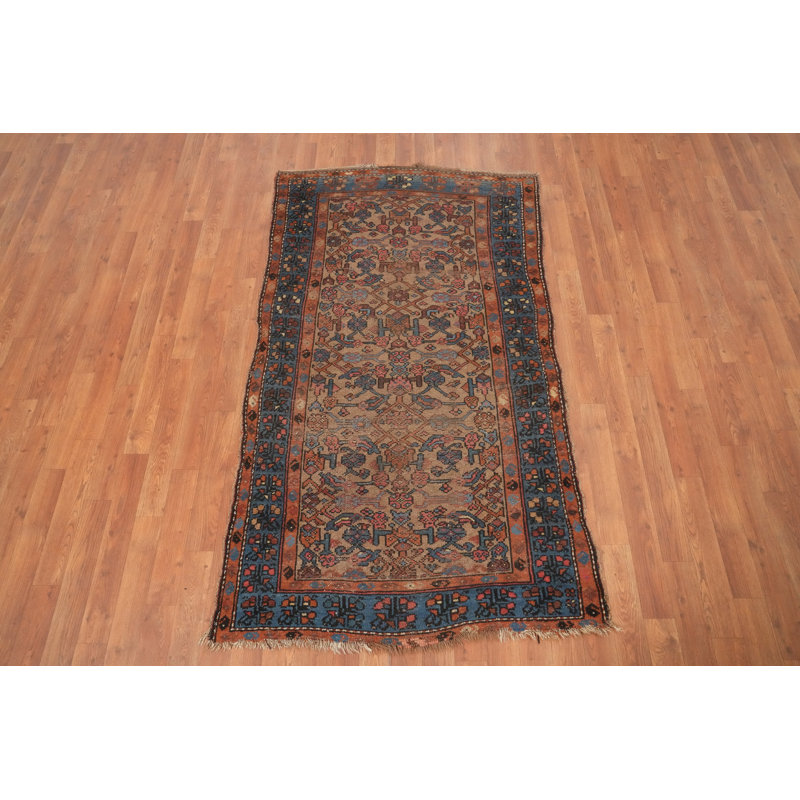 Tapis teinture végétale antique pré-1900 3 x 6