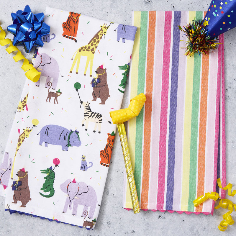  Ensemble de 2 torchons pour animaux de fête