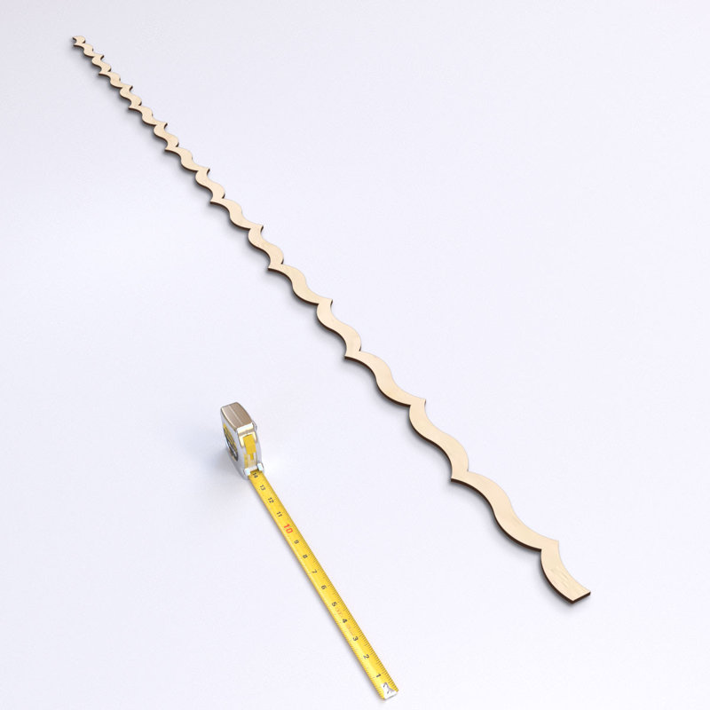 Ensemble de panneaux muraux décoratifs en bois réglables May, H 94 po x l 2,12 po x P 0,25 po, Bouleau