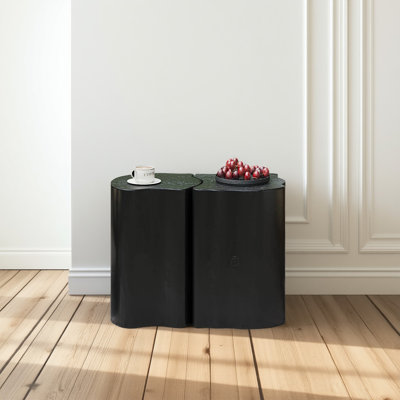 2-in-1 Irregular MGO End Table, Split Design, Small Space Friendly, Indoor Outdoor Use by 17 Stories