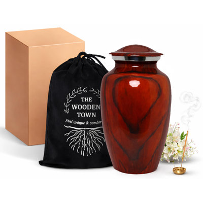 Wood Finish Forest Adult Cremation Urn, 200+ Cubic inch
