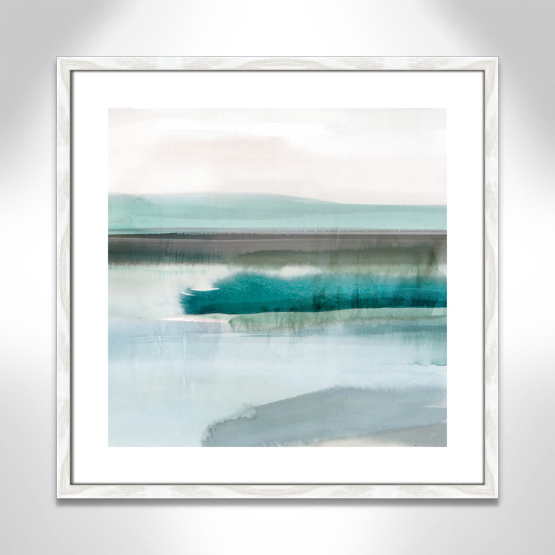 «Slide Away III», reproduction d'art, Papier avec cadre en bois blanc, H 24,75 po x l 24,75 po x P 0,75 po