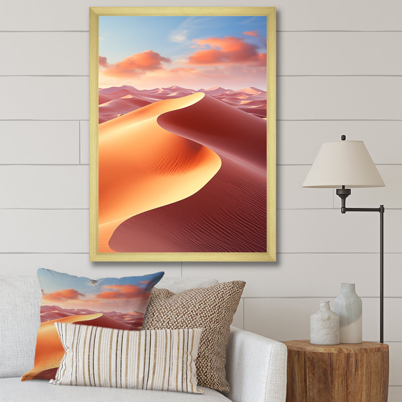Paysage désertique Kearah I, Encadrement doré, H 20 po x l 12 po x P 1 po