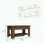 Table de rangement avec plateau relevable et tablette inférieure