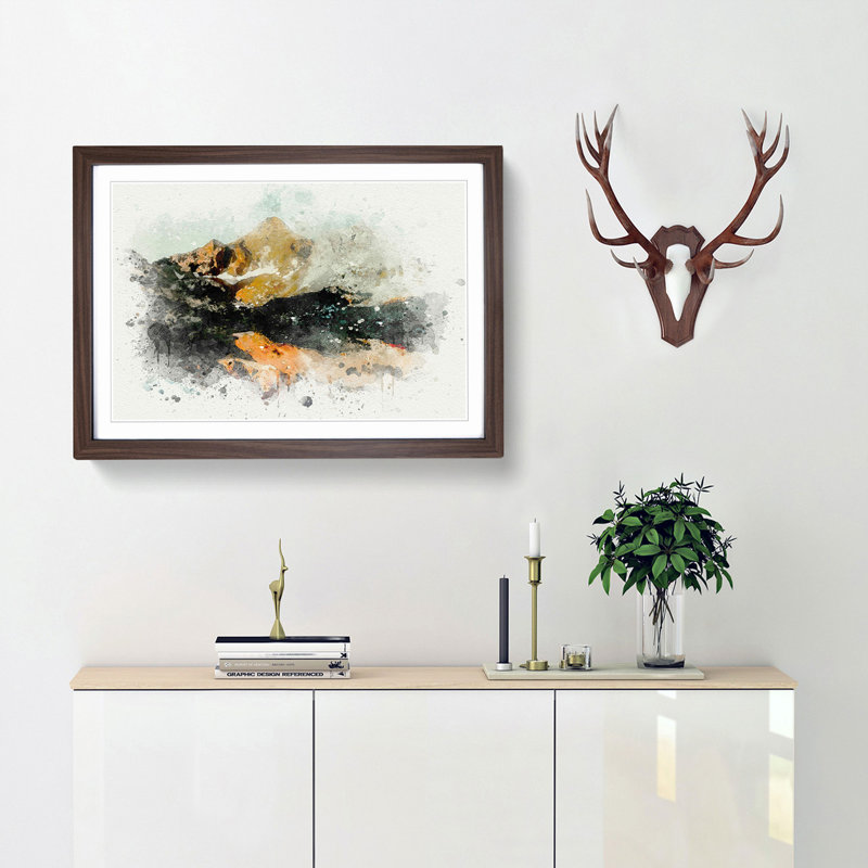Reflection of the Alps in Abstract - Picture Frame Graphic Art Print, 36cm H x 48cm W x 2cm D, Walnut Framed
